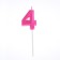 Candle in the cake on the skewer "Fine", the number "4", 5 cm, pink