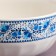 White salad bowl, with a neckline, blue painting, 0.7 l