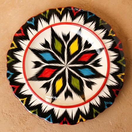 The pancake of Rishtan ceramics Atlas, 24 cm,-2