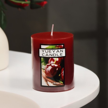 Candle-cylinder aromatic "cherry", 6x7.5 cm-2