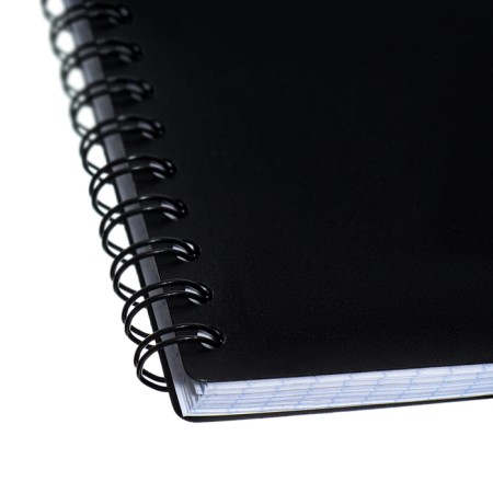 Notepad for spirals A5, 80 sheets, cage, Erichkrause "Words", black, plastic cover silk -screen covers, OFSET BELICT 100%, black-6