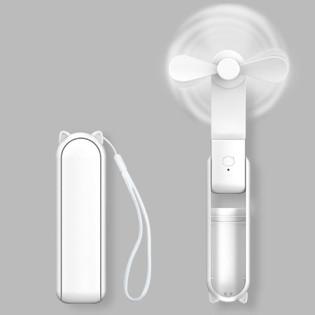 FS08 portable fan, Power Bank 1200 mAh, 2 modes, USB, folding, white-1