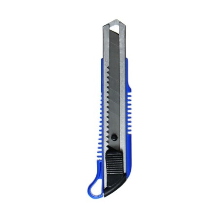 Chancellery knife with a blade of 18 mm, with metal guides, with a latch, mix-6