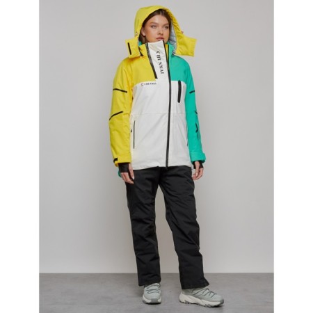 Ski suit female, size 46, yellow color-6