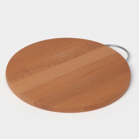Groot board "Round", with a metal handle, D = 30 cm, thickness 1.6 cm, beech-7