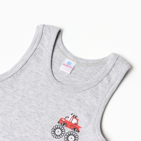 T -shirt for boys, gray color, height 110 cm-1