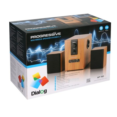 Computer speakers 2.1 Dialog AP-150, 2 x 5W + 10W, MP3, remote control, 220V, brown-6