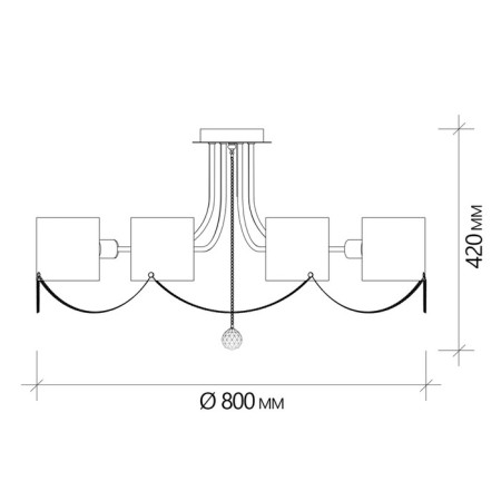 Ceiling lamp 8x40W E14, size 80x80x42 cm-8