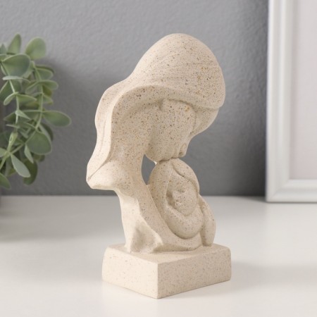 Souvenir Polystone Bust "Mom and Daughter" White in nettles 10.5x5x5x15 cm-1