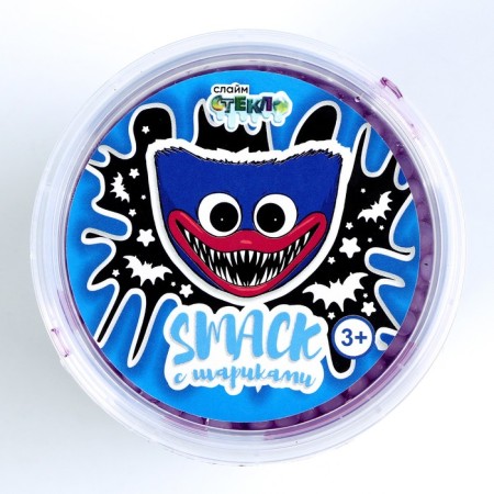 Slime "Glass", Smask with balls, purple, 90 g-1
