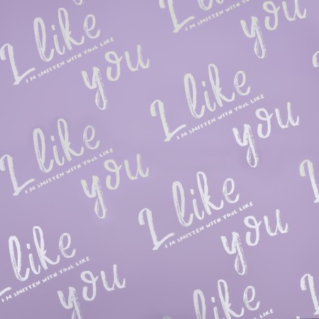 Flower film is matte, "I like you", 57x57cm, lilac, 65 μm-2