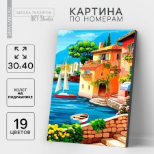 Picture on numbers on a canvas with a subframe 