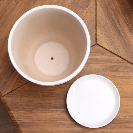 Flower pot "white silver" with a tray, 8l-3