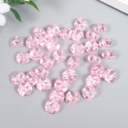 Buttons plastic on the midnight "Crystal Pink" 1.3x1.3 cm set 35 pcs 4.8x3.7x3.7 cm-1