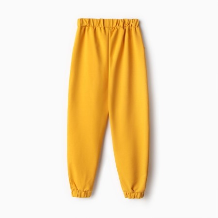 Pants for girls, yellow color, height 134 cm-3