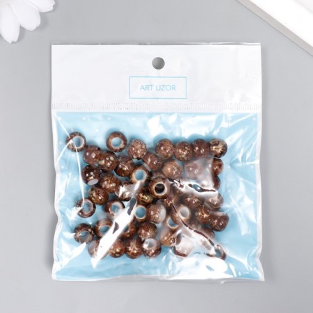 Beads for creativity plastic "Marble. Coffee" d = 1 cm set 20 g-3