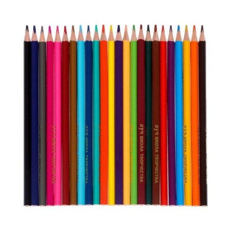 Color pencils 24 colors "School of Creativity", three -sided-2