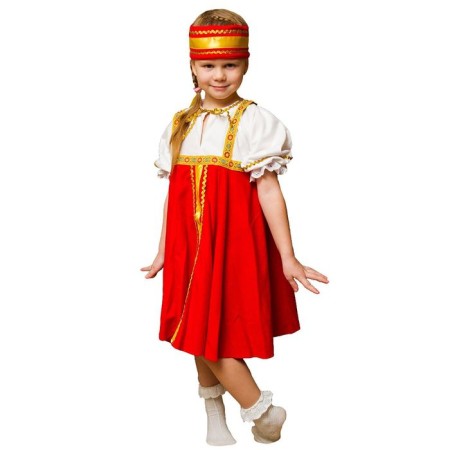 Carnival costume "Round dance", dress, head bandage, 3-5 years old, height 104-116 cm