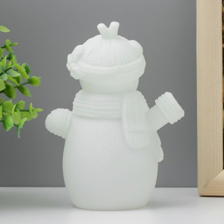 Nightmare "Snowman in a hat" LED from 3xlr44 batteries is white 7x7x12 cm-3
