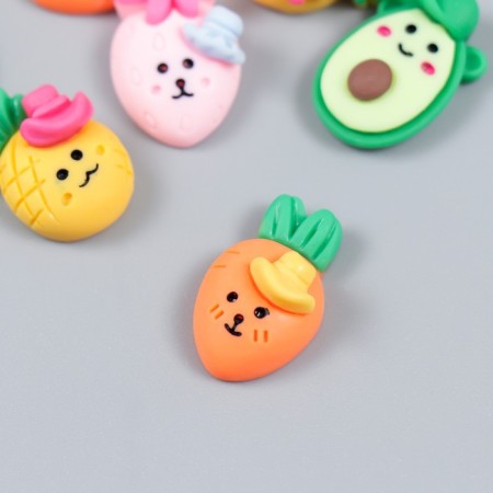 Decor for creativity Plastic "Fruits and vegetables with face" MIX 1.6x1.5 cm-1