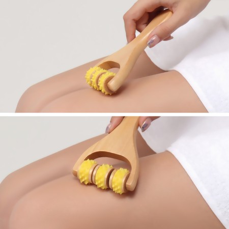 Massager - Roller, with spikes, universal, wooden, 14.5 × 8 × 2 cm, color mix-2