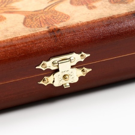 Backgammon "Russia", wooden board 40 x 40 cm, with a field for playing checkers-5