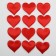 Decorative hearts, set 12 pcs., Size 1 pcs: 6.5 × 5 cm, red color
