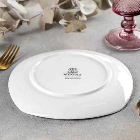 Porcelain dessert plate wilmax ilona, ​​d = 19.5 cm, white color-3