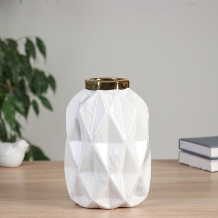 VAZA Ceramics Table "Dzhakomo" D-6CM, 19.5x12 cm, gray-white