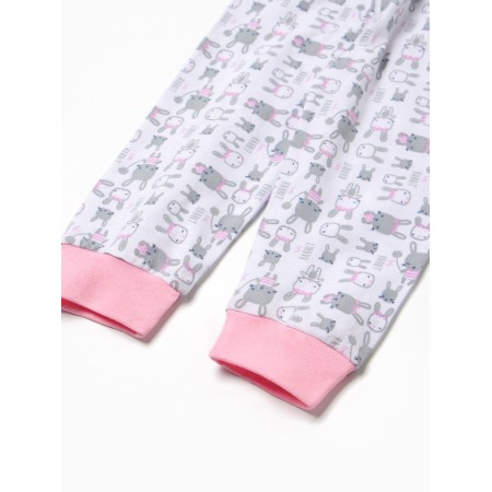 Railway with an open leg children's "bunnies", white/pink color, height 68-2