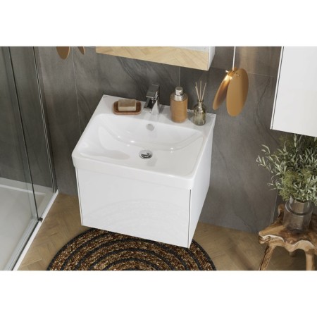 Tumbing under the Aquaton Asti sink, 55 cm, white gloss color, white matte-4