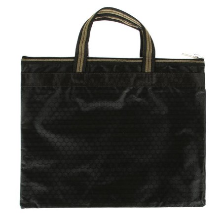Portfolio 1 A4 department, textile, on lightning, with handles, with pockets, black-4