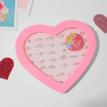 Rings children's set 36 pcs. "Chosulka" diamond, like a mother, the color is white in silver-3