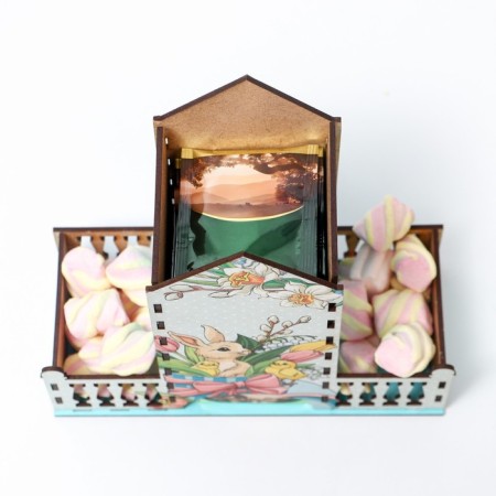 Tea house "Easter", 20 x 20 x 8.6 cm.-3