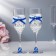 A set of wedding glasses "Romance", handmade, blue-serebly, 6x6x20.5 cm