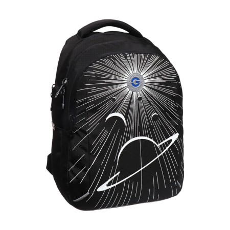 School backpack, 40 x 27 x 20 cm, Grizzly, ergonomic back, laptop department, black-1
