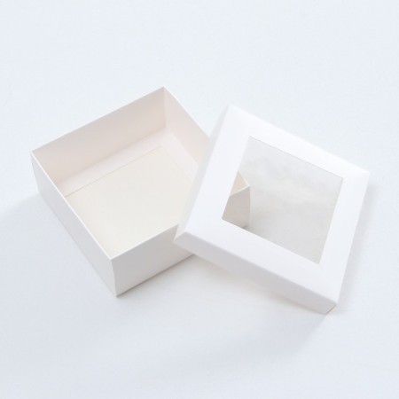 The box is folding, the lid is, with the window, white, 12 x 12 x 5 cm-2