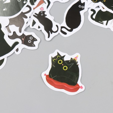 Stickers for creativity "Mr. Black Cat" set 46 pcs 6.4x4.4x1.1 cm-1
