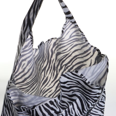 Household bag on the button, folding, black/white color-2