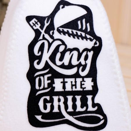 Bath cap with applique "King", black-1
