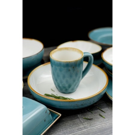Porcelain mug Magistro "Cerera", 400 ml, blue color-8