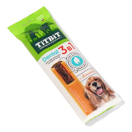 Dental 3V1 with sea buckthorn for dogs Titbit for small and medium breeds, 110 g-1