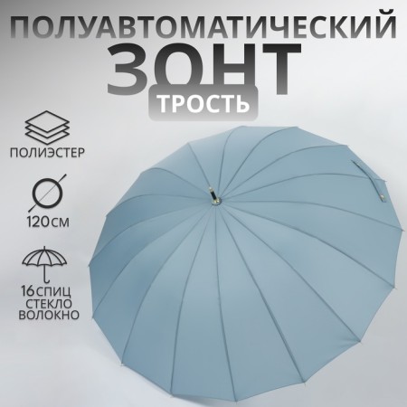 Umbrella - a semiautomatic “pastel” cane, 16 knitting needles, r = 52 cm, blue color