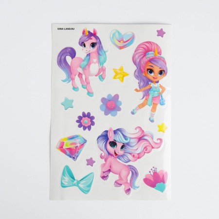 Gift set for the girl "Magic Unicorn", bag, sticker, questionnaire, bracelet-10