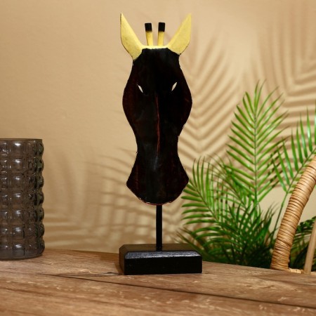 Mask "Zebra" on a stand, Albezia 40 cm-3
