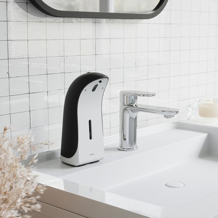Dispenter for soap touch Umbra Emperor, 355 ml, black and white color-5