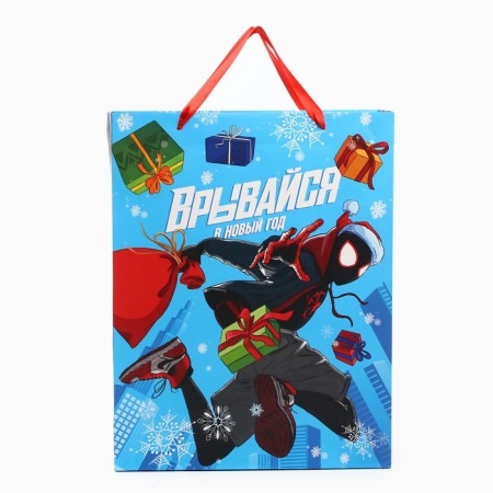 New Year. Gift package, 31x40x11.5 cm, packaging, spider-man-2