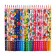 Pencils 24 colors in a cardboard box, hexagonal, wooden, flowers on a black mix