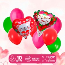 Set of balls “Date”, foil, latex, 10 pcs.