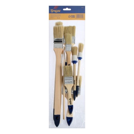 A set of tundra brushes, flat, round, radiator, for oil paint, 10 pcs.-3